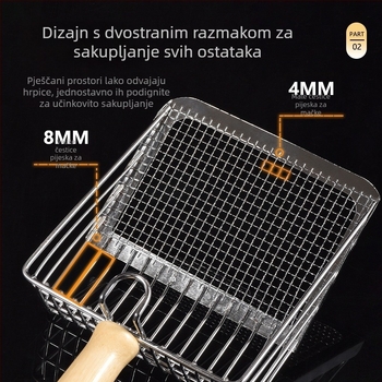 Lopatica za mačji izmet, metalna, 2-u-1, s finim otvorima, za mačke, licencirana privatna marka (Brend: Druga)