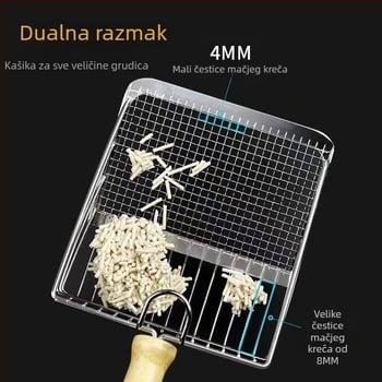 Huijia Dvostruka lopatica za mačji pijesak od nehrđajućeg čelika s finim rupama