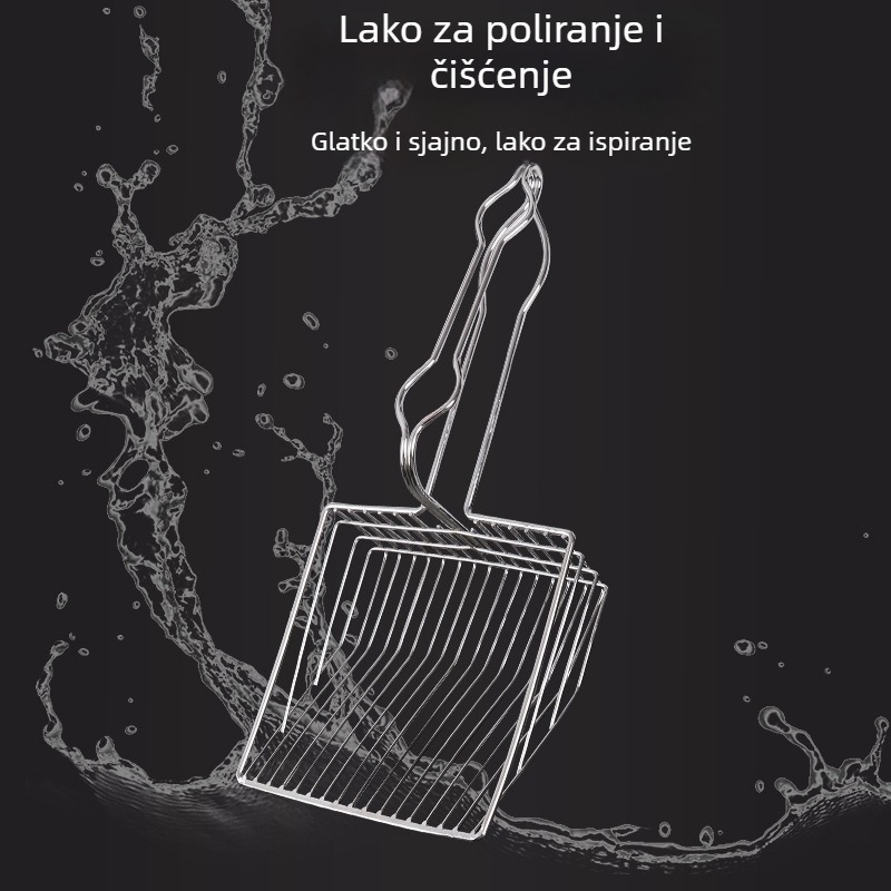 Metalna lopatica za mačji izmet, otporna na koroziju, viseći dizajn, Pet Baihui, 0,16 kg