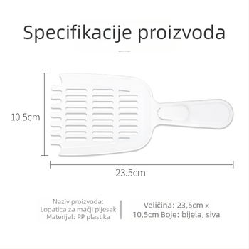 Plastična lopatica za mačji pijesak, povećane veličine i čvršćeg dizajna