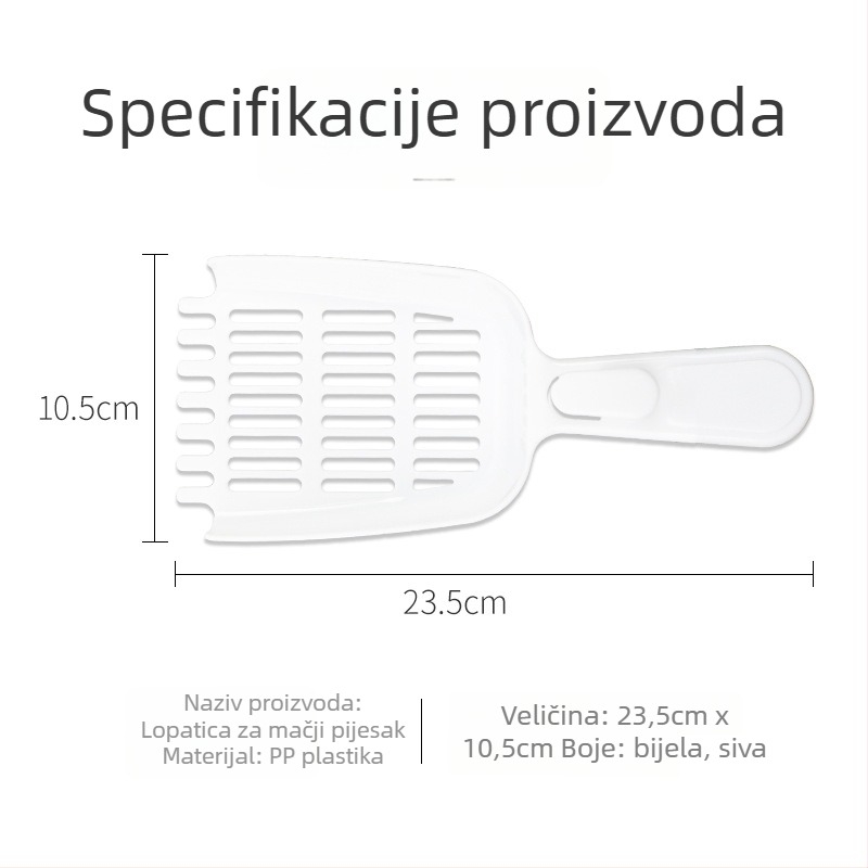 Plastična lopatica za mačji pijesak, povećane veličine i čvršćeg dizajna