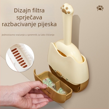 Višestruki set lopatice za mačji steljak – integrirana lopatica, plastični materijal