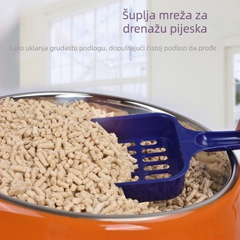 Lopatica za mačju stelju, duga drška, šuplji dizajn, velika veličina