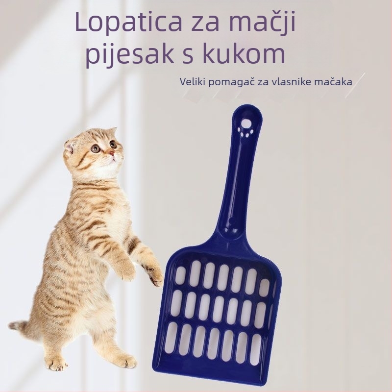 Lopatica za mačju stelju, duga drška, šuplji dizajn, velika veličina