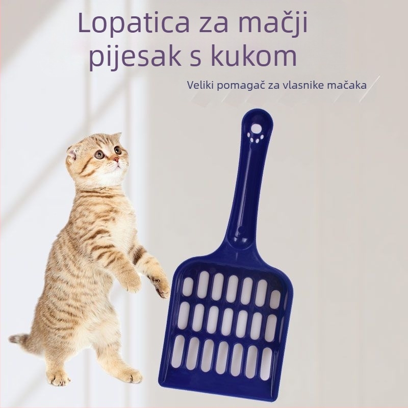 Lopatica za mačju stelju, duga drška, šuplji dizajn, velika veličina