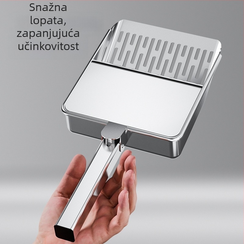 Lopatica za mačju WC s poklopcem, nehrđajući čelik, višenamjenska, s finim otvorima
