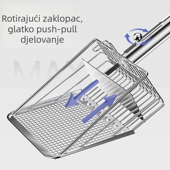 POPOCOLA metalna lopatica za smeće mačaka | Materijal: kromirano željezo | Za mačke | Nije uvozena