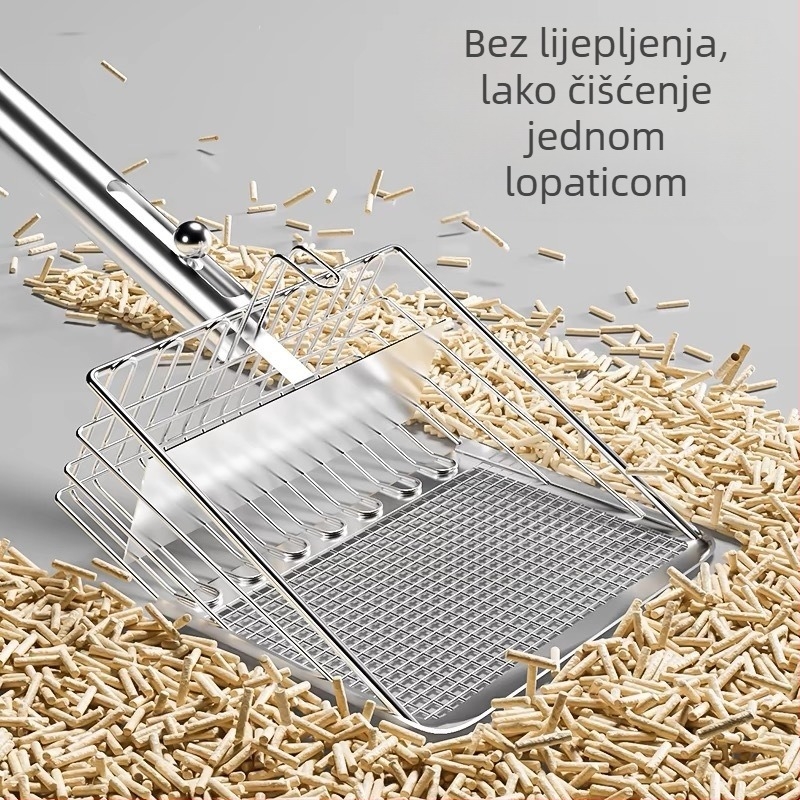 POPOCOLA metalna lopatica za smeće mačaka | Materijal: kromirano željezo | Za mačke | Nije uvozena