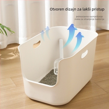 Kutija za pijesak mačaka, poluzatvoren kvadratni dizajn, PP materijal, marka HAWoo