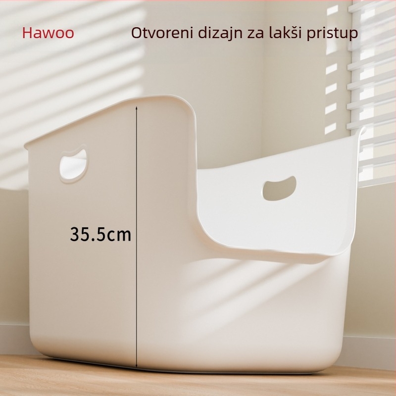 Kutija za pijesak mačaka, poluzatvoren kvadratni dizajn, PP materijal, marka HAWoo