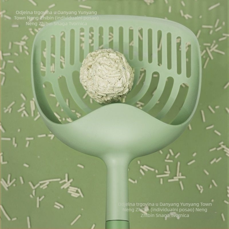 Lopatica za mačji izmet s dugim držačem — plastična, privatna oznaka