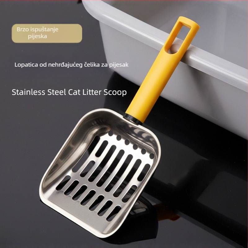 Lopatica za mačji pijesak – all-in-one alat za čišćenje s mrežom finih otvora, plastika, Zhilinhui