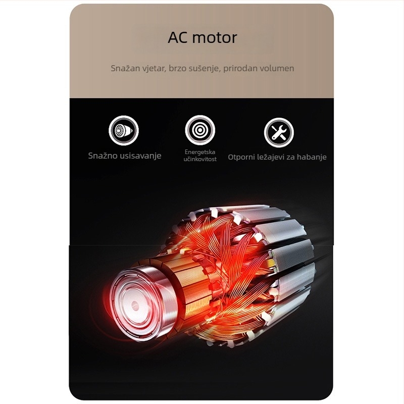 Sušilo dlake za kućne ljubimce, model MZ-217, snaga 2000W+, AC motor, zaštita od pregrijavanja, 220V