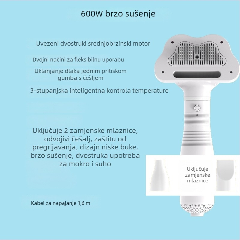 Uređaj za njegovanje kućnih ljubimaca s integriranim sušilom za pse i mačke