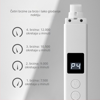 Električni pilnik za nokte kućnih ljubimaca, višefunkcionalan, punjiv, s osvjetljenjem i laserskim pokazivačem