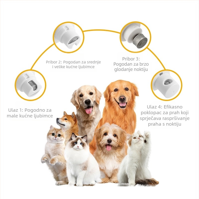 Električni pilnik za nokte kućnih ljubimaca, višefunkcionalan, punjiv, s osvjetljenjem i laserskim pokazivačem