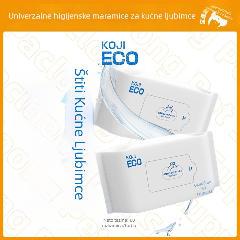 KOJIMA ECO Vlažne maramice za kućne ljubimce, za mačke i pse, čišćenje suznih mrlja i tijela bez pranja, dezodorirajuće