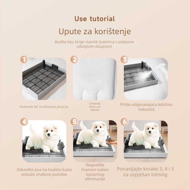 Toalet za pse – pločasti panel s fiksnom podlogom za urin, PP materijal, nije uvoz, za druga tržišta