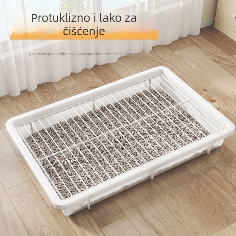 Podignuta toalet za kućne ljubimce: pse, mačke i zečeve, ladica za defekaciju i protuklizne noge