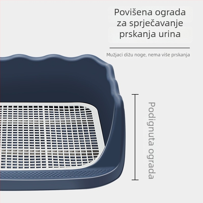 Na skladištu: kućna toaletna posuda sa stubom, zaštita od prskanja, velika veličina, za kućne ljubimce uz zid