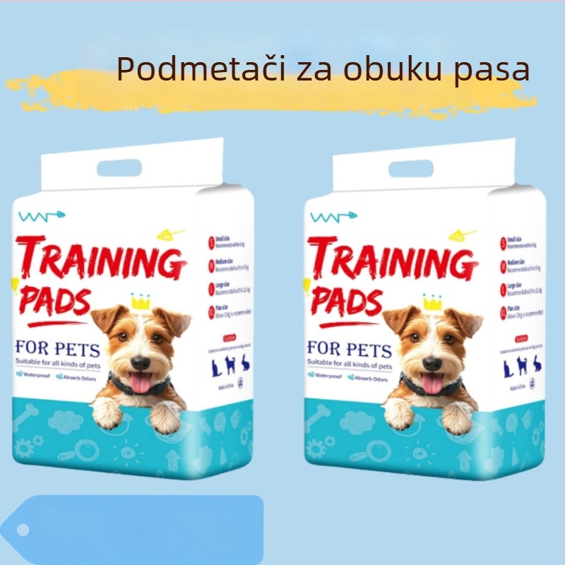 Podloge za obuku kućnih ljubimaca s povećanom apsorpcijom i kontrolom mirisa, materijal: PE film i netkani materijal, pakiranje: 100/50/40/20 komada