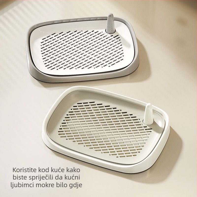 Moe Fun integrirana kućna toaletna posuda za pse – s mogućnošću ispiranja, plosnatog dizajna, jednostavna za čišćenje, od plastike