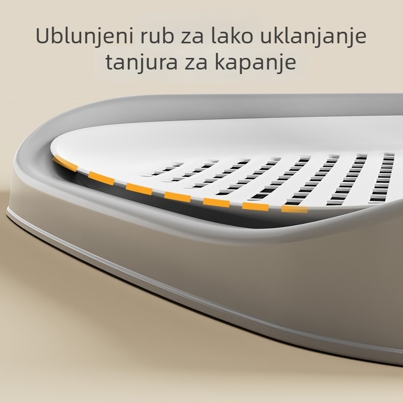 Moe Fun integrirana kućna toaletna posuda za pse – s mogućnošću ispiranja, plosnatog dizajna, jednostavna za čišćenje, od plastike