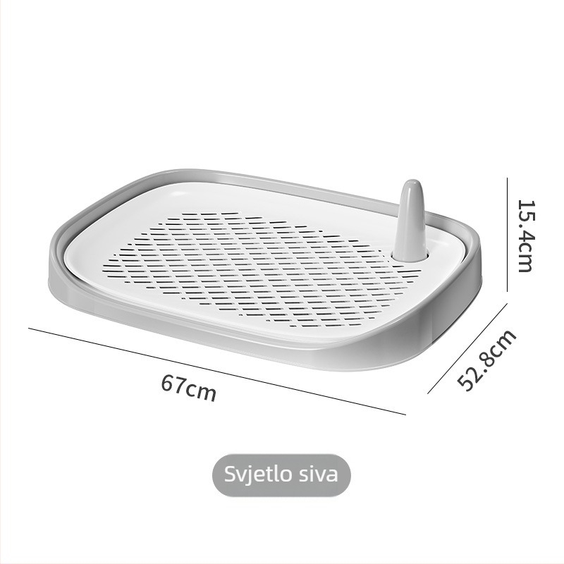 Moe Fun integrirana kućna toaletna posuda za pse – s mogućnošću ispiranja, plosnatog dizajna, jednostavna za čišćenje, od plastike