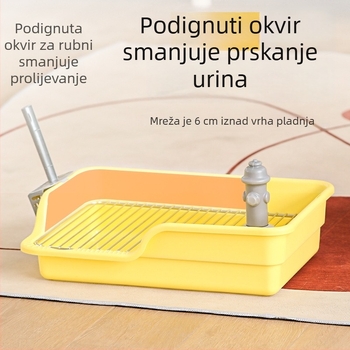 Psi toalet s visokim ogradom, od PP i nehrđajućeg čelika, fiksni položaj, za unutarnju upotrebu