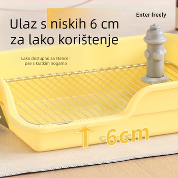 Psi toalet s visokim ogradom, od PP i nehrđajućeg čelika, fiksni položaj, za unutarnju upotrebu