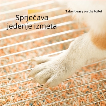 Psi toalet s visokim ogradom, od PP i nehrđajućeg čelika, fiksni položaj, za unutarnju upotrebu