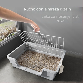 Psi toalet s visokim ogradom, od PP i nehrđajućeg čelika, fiksni položaj, za unutarnju upotrebu