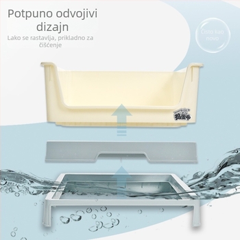 Plastična toalet za pse s ladicom i pregradom protiv prskanja za manje i srednje pasmine — ispljiva posuda. Marka: Troublemaker; Materijal: Plastika; Ovlašteni privatni brend: Da; Uvoz: Ne