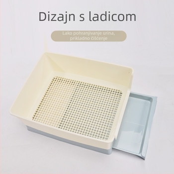 Plastična toalet za pse s ladicom i pregradom protiv prskanja za manje i srednje pasmine — ispljiva posuda. Marka: Troublemaker; Materijal: Plastika; Ovlašteni privatni brend: Da; Uvoz: Ne