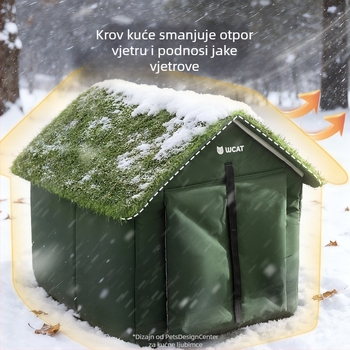 Vanjska kućica za mačke – zatvorena, zaštita od kiše i snijega, zimna toplina, djeljiva i periva