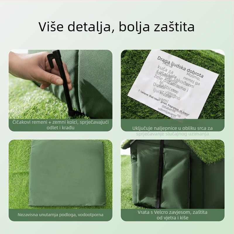 Vanjska kućica za mačke – zatvorena, zaštita od kiše i snijega, zimna toplina, djeljiva i periva