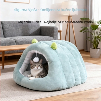 Gnijezdo za kućne ljubimce – poluzatvoreno leglo za psa, flanel materijal, odvojivo i perivo