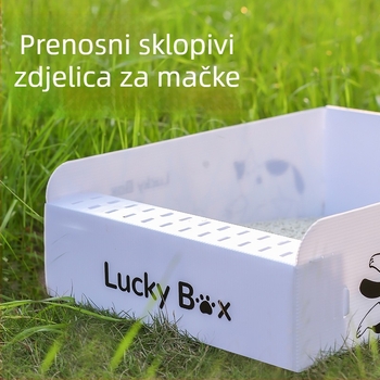 Kutija za mačji pijesak - jednokratna, otvorena, prijenosna, PP polipropilen