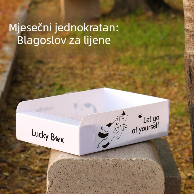 Kutija za mačji pijesak - jednokratna, otvorena, prijenosna, PP polipropilen