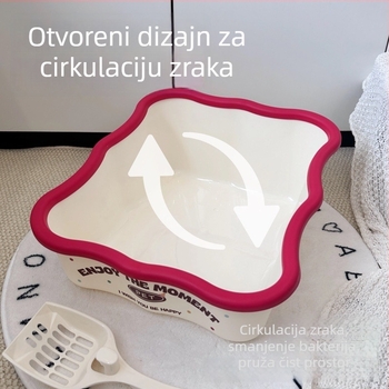 Poluzatvorena kutija za mačji pijesak s uključenom lopaticom, PP materijal, marka Urria, za mačke