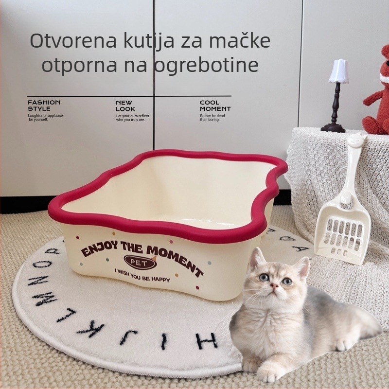 Poluzatvorena kutija za mačji pijesak s uključenom lopaticom, PP materijal, marka Urria, za mačke