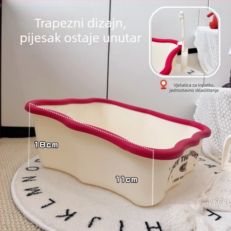 Poluzatvorena kutija za mačji pijesak s uključenom lopaticom, PP materijal, marka Urria, za mačke