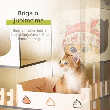 Jednokratna sklopiva kutija za mačji pijesak, prijenosno putno WC za mačke