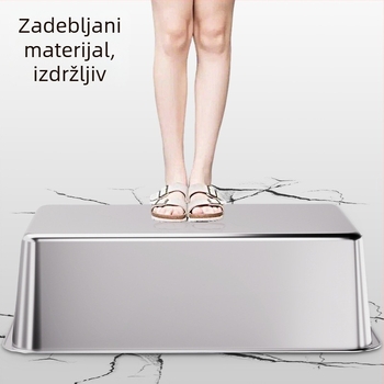 Velika jednostruka kutija za pijesak od nehrđajućeg čelika, otvorena, zaštita od prskanja i dublje zadržavanje pijeska za velike mačke
