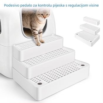 Pedalna podloga za kutiju za mačku – protiv rasipanja, višeslojni dizajn (dvostruki/tristruki), ABS plast, univerzalna primjena