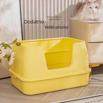 Ogromna kutija za mačji pijesak, poluzatvorenog dizajna, protiv prskanja