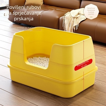 Ogromna kutija za mačji pijesak, poluzatvorenog dizajna, protiv prskanja
