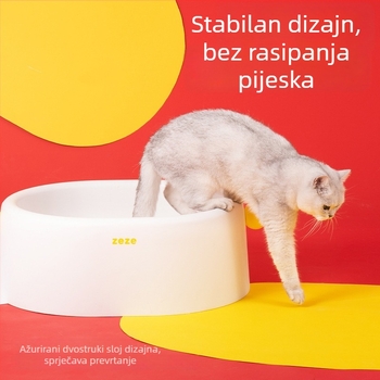 ZEZE Otvorena kutija za mačji stelj, otporna na prskanje, bentonitni materijal