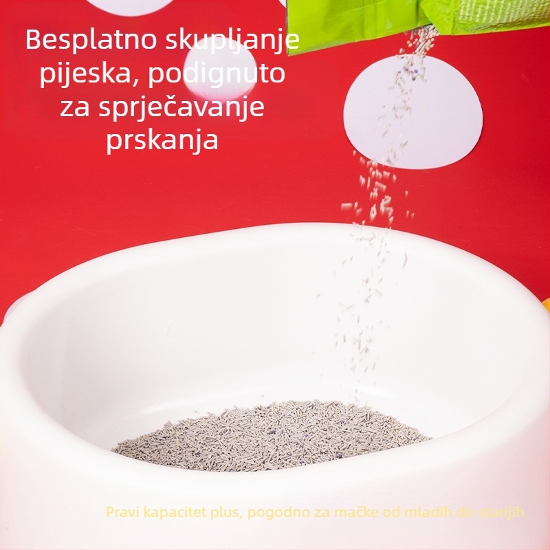 ZEZE Otvorena kutija za mačji stelj, otporna na prskanje, bentonitni materijal