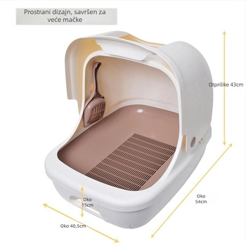 Potpuno zatvorena kutija za mačji pijesak s dvostrukim ladicama, odvajanje suho-mokro, PVC, uvoz iz Japana, brenda Jaloz